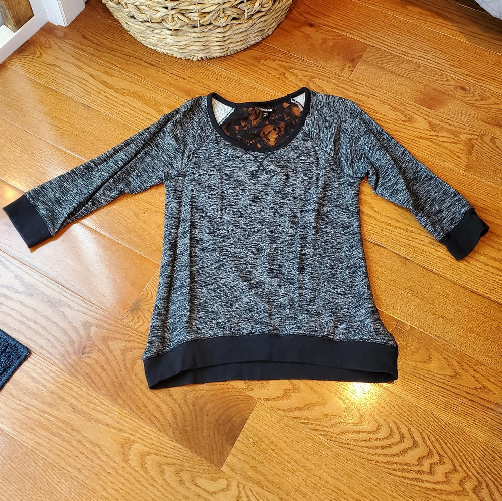 Express Lace back long sleeve shirt